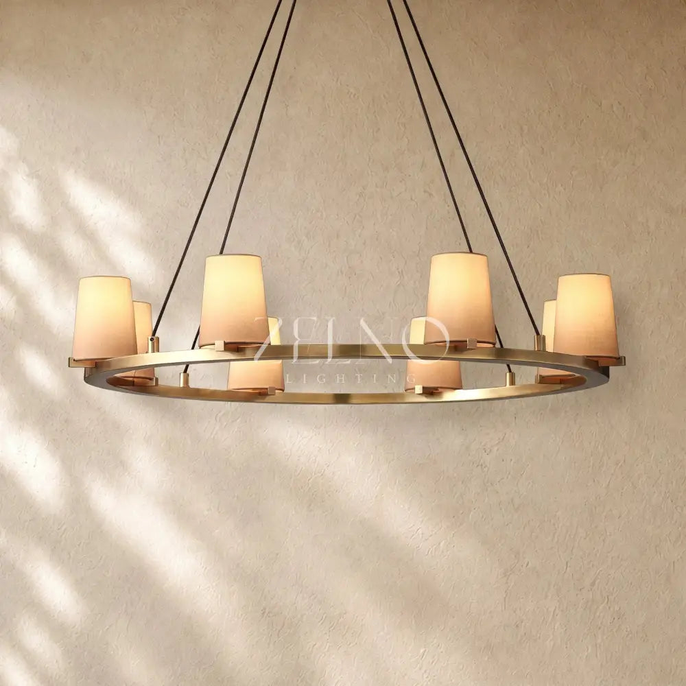 Pauillacia Fabric Shade Round Chandelier - Zelno