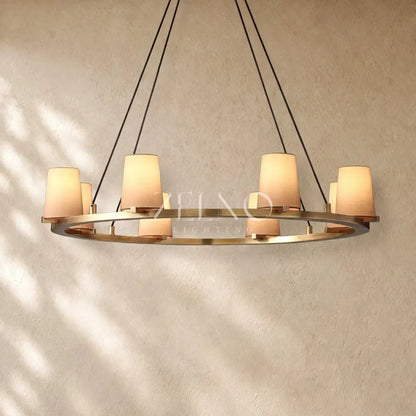 Pauillacia Fabric Shade Round Chandelier - Zelno