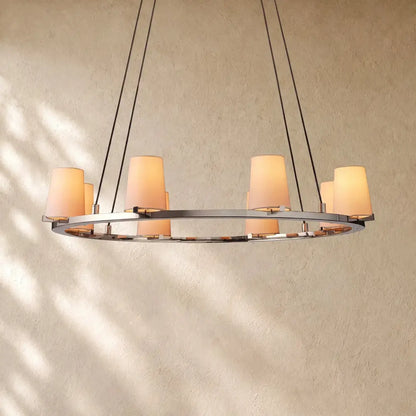 Pauillacia Fabric Shade Round Chandelier - Zelno