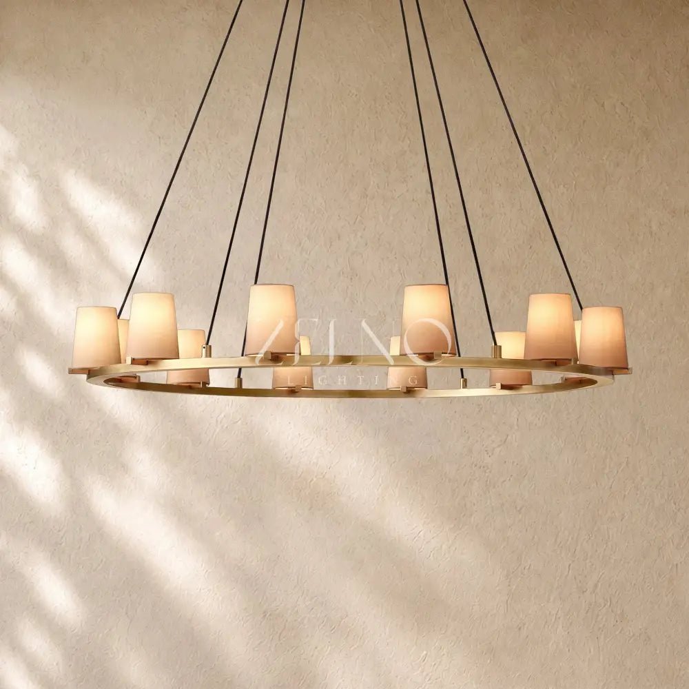 Pauillacia Fabric Shade Round Chandelier - Zelno