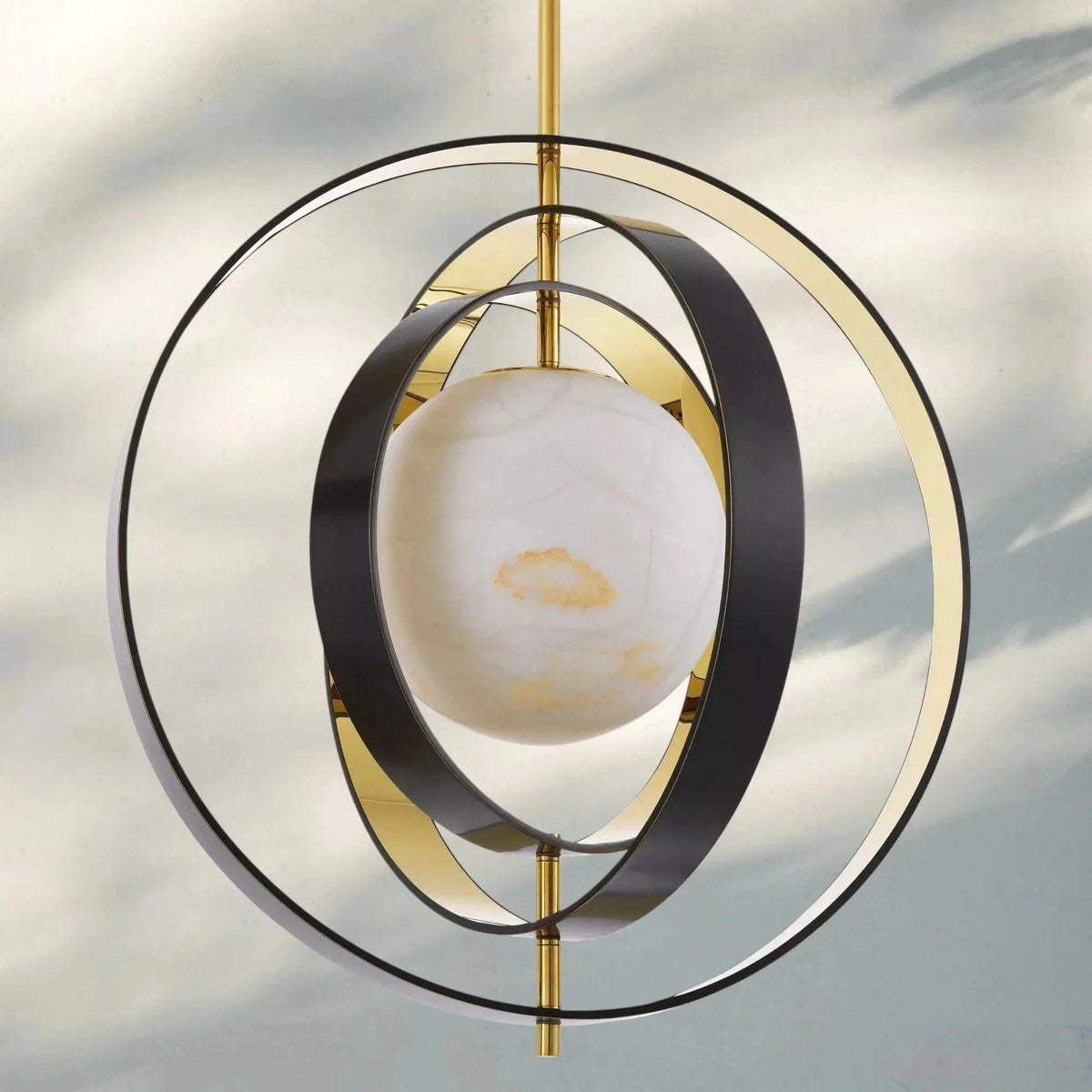 Pearl Alabaster Modern Round Chandelier - Zelno