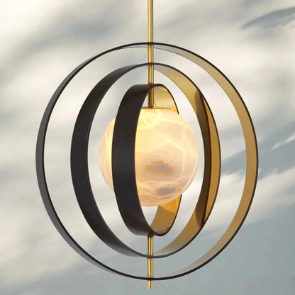 Pearl Alabaster Modern Round Chandelier - Zelno