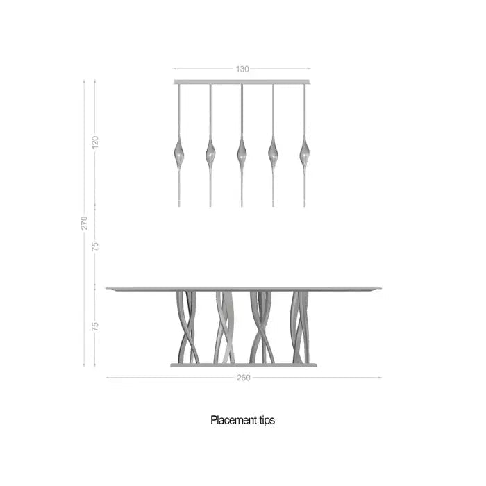 Pezzo Crystal Linear Chandelier 51" 59" - Zelno Lighting