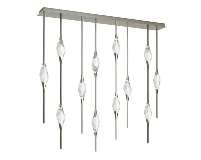 Pezzo Crystal Linear Chandelier 51" 59" - Zelno Lighting