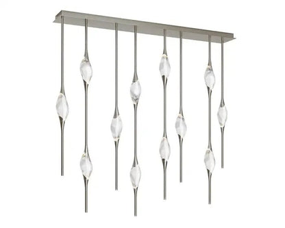 Pezzo Crystal Linear Chandelier 51" 59" - Zelno Lighting