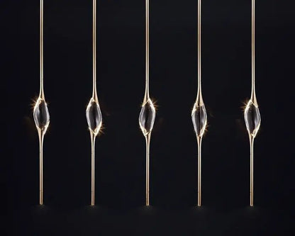 Pezzo Crystal Linear Chandelier 51" 59" - Zelno Lighting