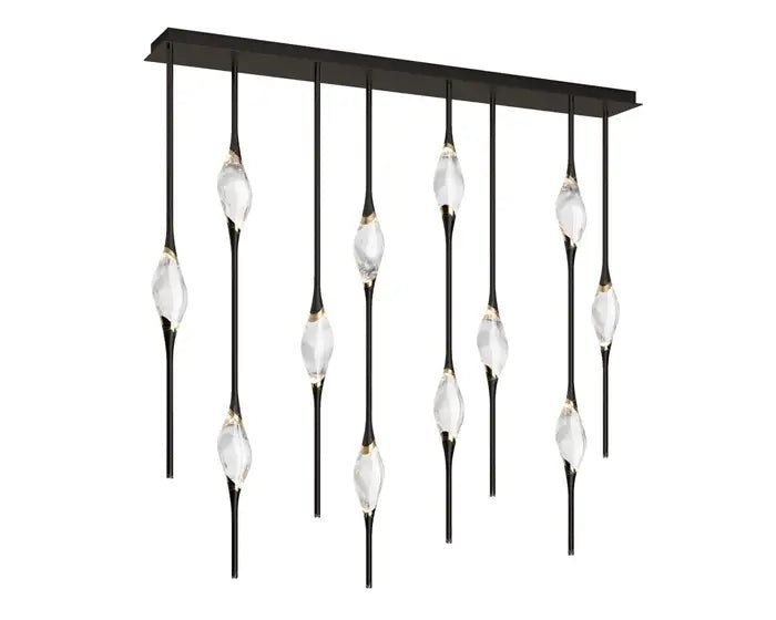 Pezzo Crystal Linear Chandelier 51" 59" - Zelno Lighting