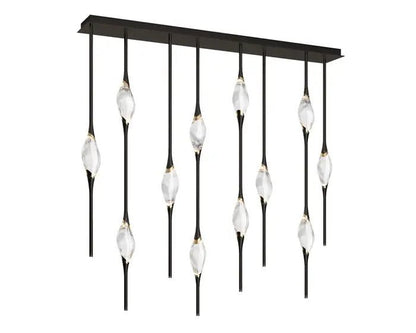 Pezzo Crystal Linear Chandelier 51" 59" - Zelno Lighting