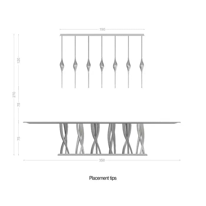 Pezzo Crystal Linear Chandelier 51" 59" - Zelno Lighting