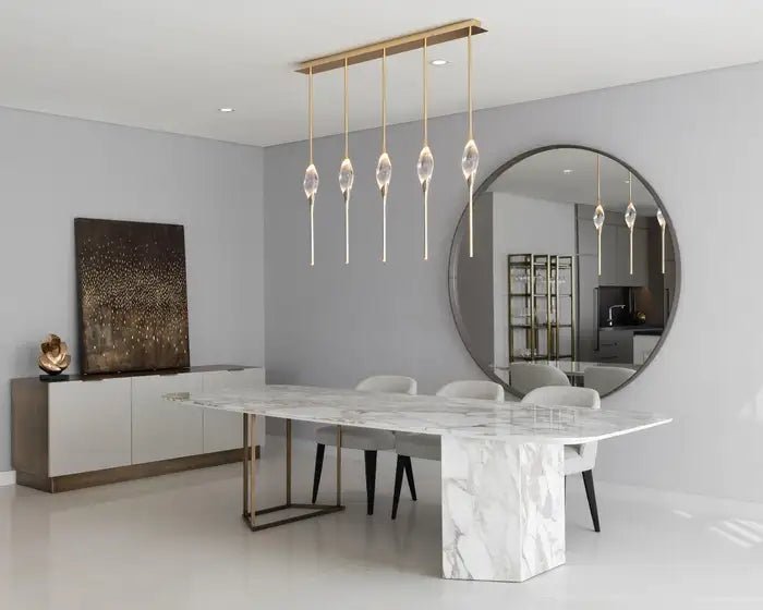 Pezzo Crystal Linear Chandelier 51" 59" - Zelno Lighting