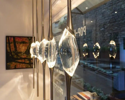 Pezzo Crystal Linear Chandelier 51" 59" - Zelno Lighting