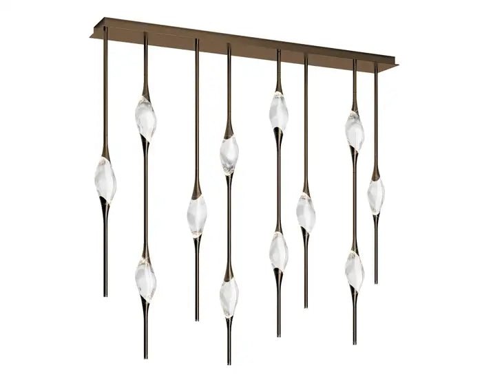 Pezzo Crystal Linear Chandelier 51" 59" - Zelno Lighting