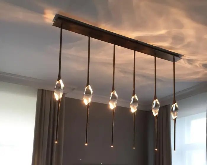 Pezzo Crystal Linear Chandelier 51" 59" - Zelno Lighting
