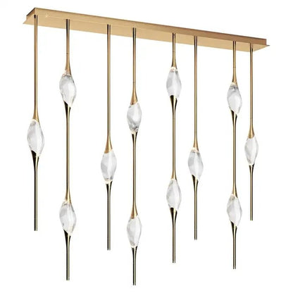 Pezzo Crystal Linear Chandelier 51" 59" - Zelno Lighting