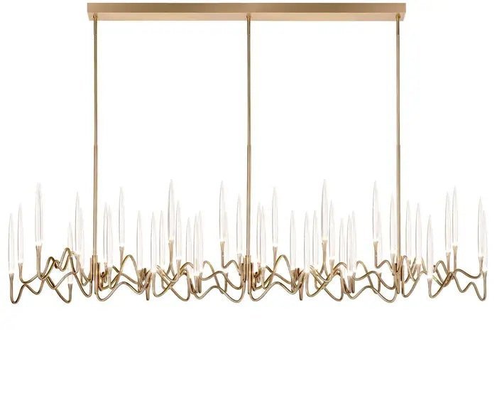 Pezzo Crystal Long Chandelier L78'' 59'' 40'' - Zelno Lighting