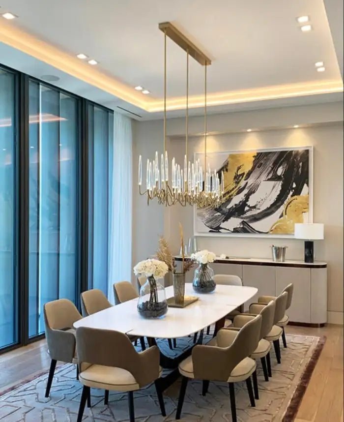 Pezzo Crystal Long Chandelier L78'' 59'' 40'' - Zelno Lighting