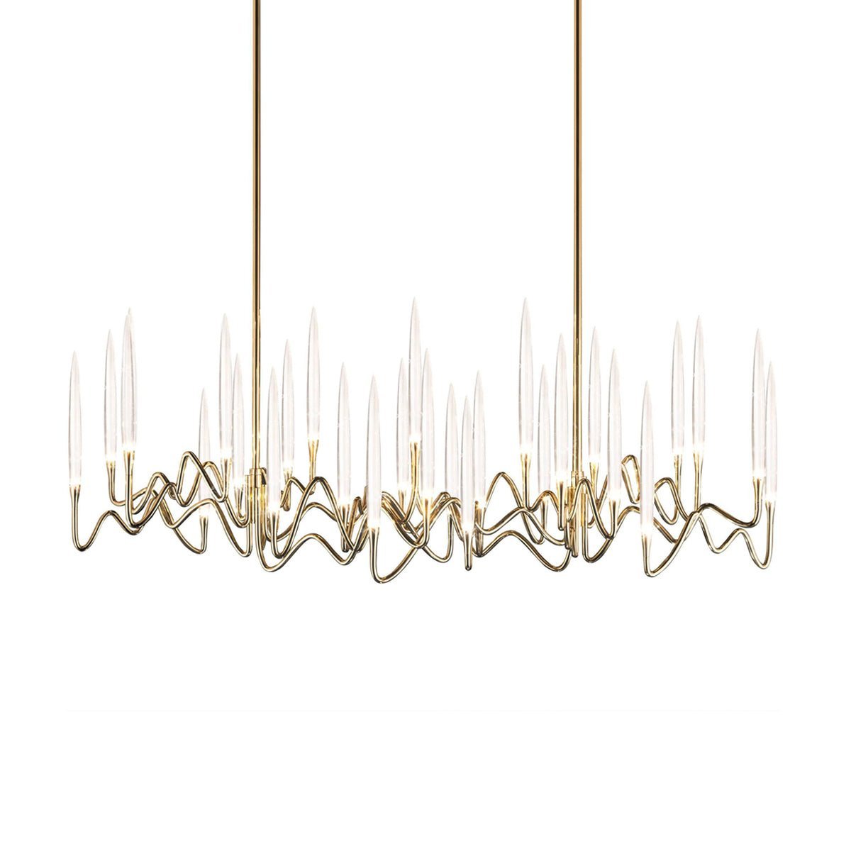 Pezzo Crystal Long Chandelier L78'' 59'' 40'' - Zelno Lighting