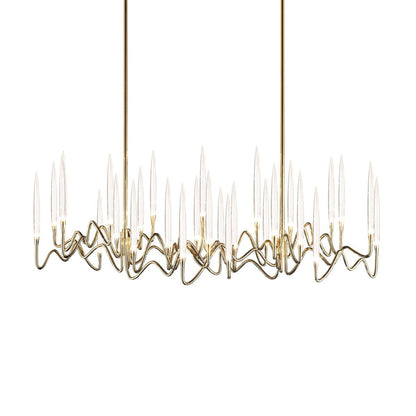 Pezzo Crystal Long Chandelier L78'' 59'' 40'' - Zelno Lighting