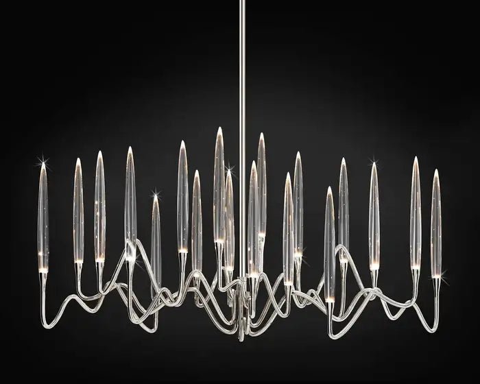 Pezzo Crystal Long Chandelier L78'' 59'' 40'' - Zelno Lighting