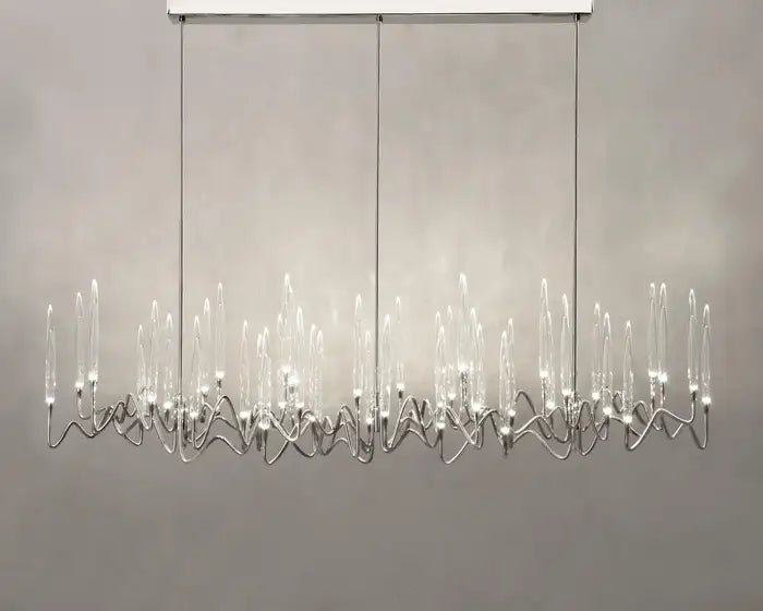 Pezzo Crystal Long Chandelier L78'' 59'' 40'' - Zelno Lighting
