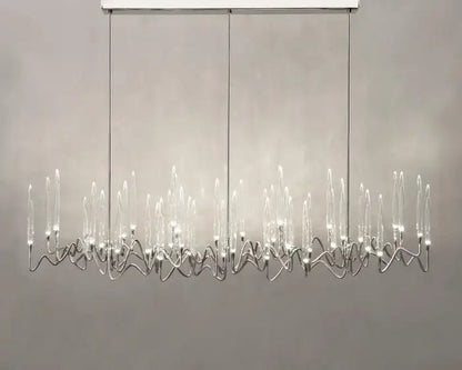 Pezzo Crystal Long Chandelier L78'' 59'' 40'' - Zelno Lighting