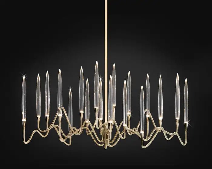 Pezzo Crystal Long Chandelier L78'' 59'' 40'' - Zelno Lighting