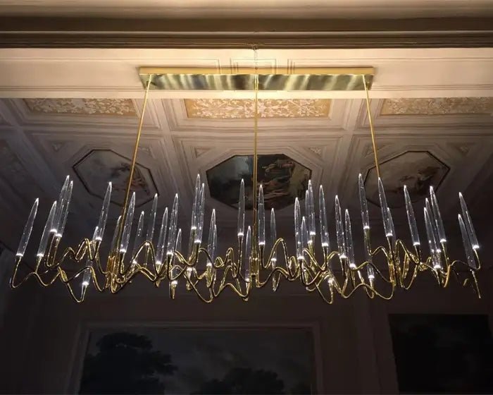 Pezzo Crystal Long Chandelier L78'' 59'' 40'' - Zelno Lighting
