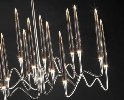 Pezzo Crystal Long Chandelier L78'' 59'' 40'' - Zelno Lighting