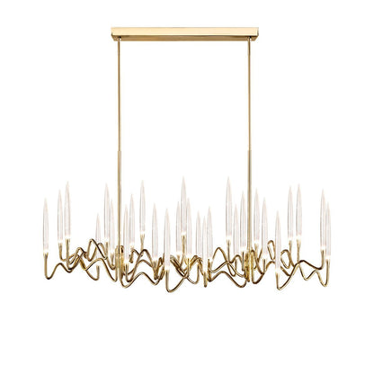 Pezzo Crystal Long Chandelier L78'' 59'' 40'' - Zelno Lighting