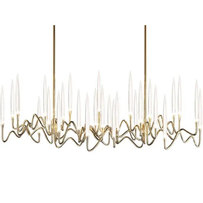 Pezzo Crystal Long Chandelier L78'' 59'' 40'' - Zelno Lighting