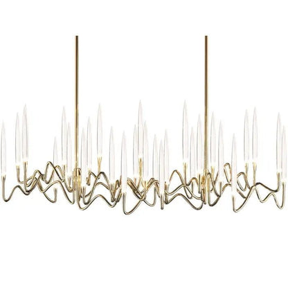 Pezzo Crystal Long Chandelier L78'' 59'' 40'' - Zelno Lighting