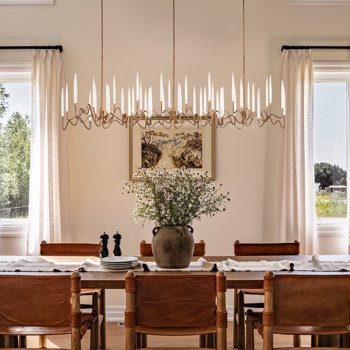 Pezzo Crystal Long Chandelier L78'' 59'' 40'' - Zelno Lighting