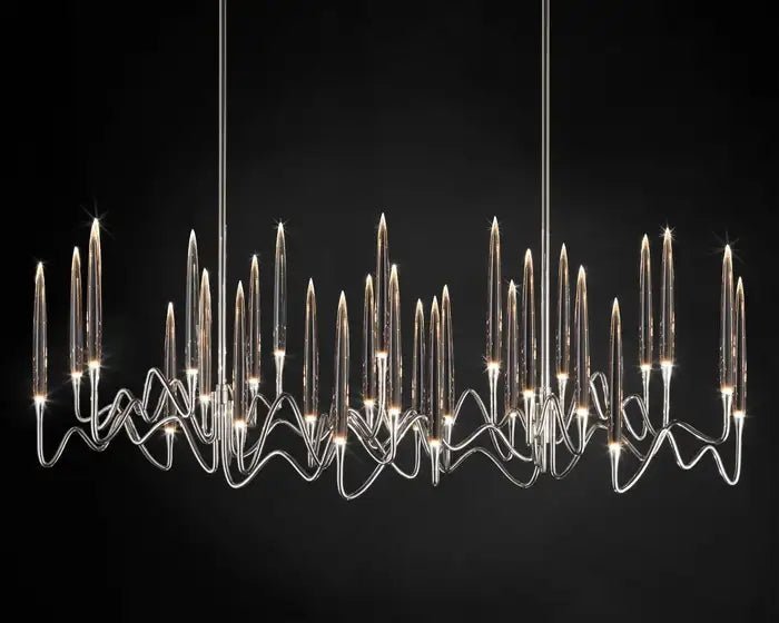 Pezzo Crystal Long Chandelier L78'' 59'' 40'' - Zelno Lighting