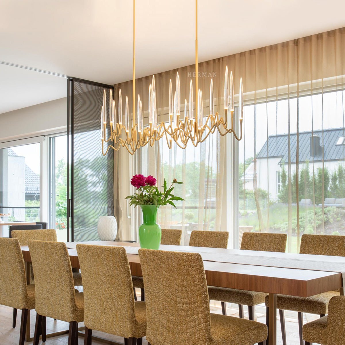 Pezzo Crystal Long Chandelier L78'' 59'' 40'' - Zelno Lighting