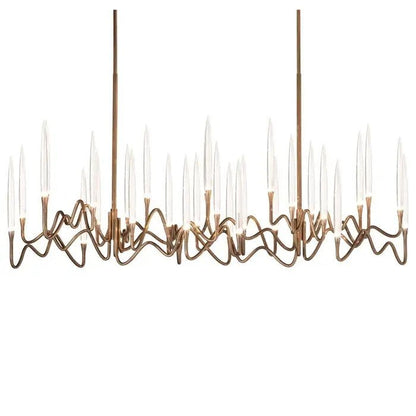 Pezzo Crystal Long Chandelier L78'' 59'' 40'' - Zelno Lighting
