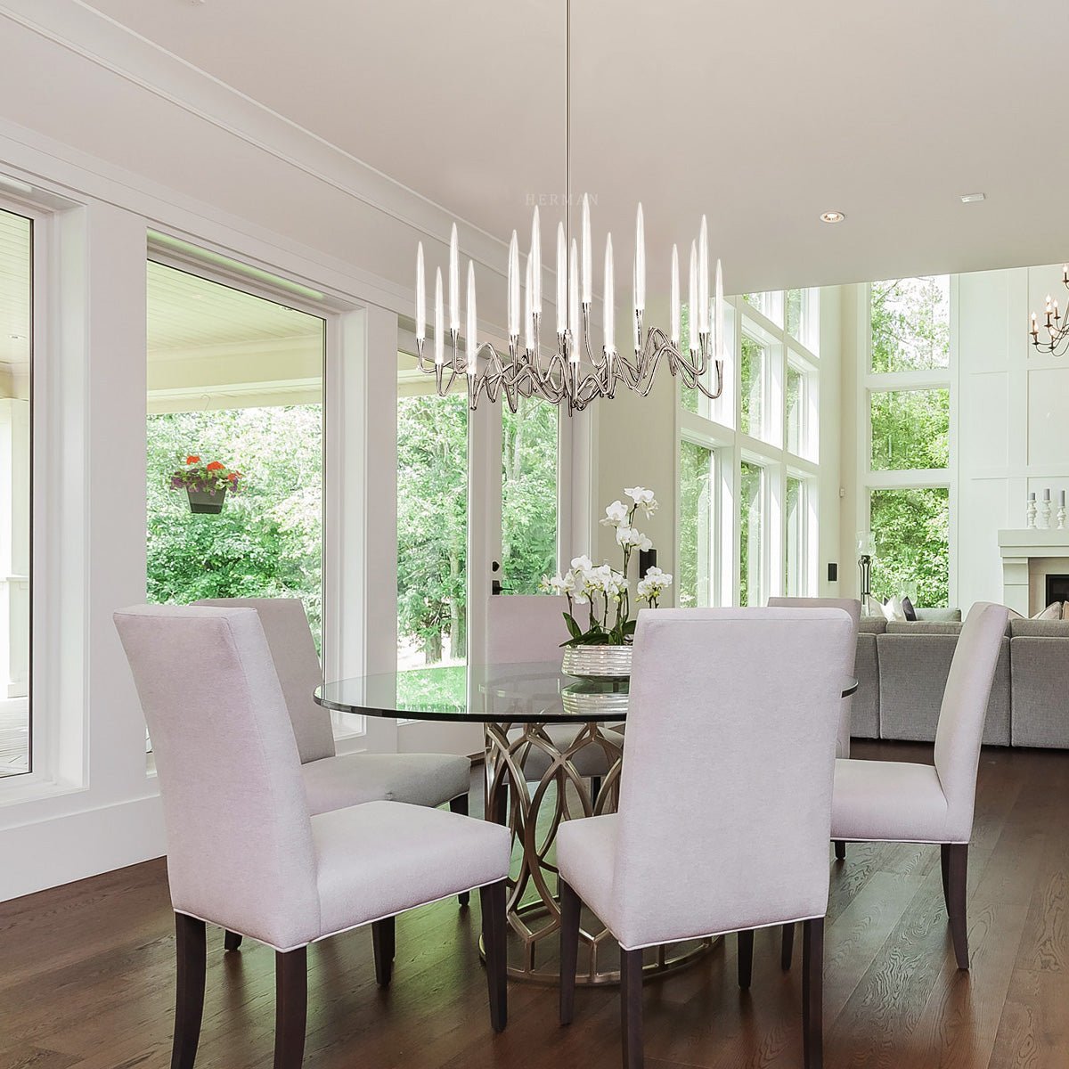 Pezzo Crystal Round Chandelier D33'' 47'' 55'' - Zelno Lighting