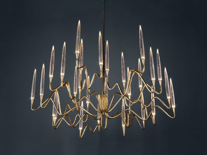 Pezzo Crystal Round Chandelier D33'' 47'' 55'' - Zelno Lighting
