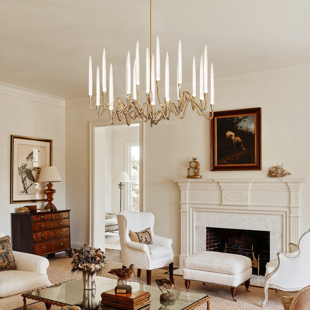 Pezzo Crystal Round Chandelier D33'' 47'' 55'' - Zelno Lighting