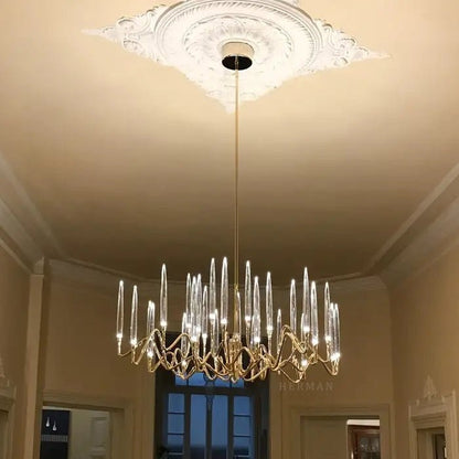 Pezzo Crystal Round Chandelier D33'' 47'' 55'' - Zelno Lighting