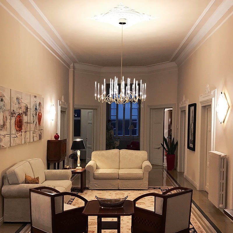 Pezzo Crystal Round Chandelier D33'' 47'' 55'' - Zelno Lighting