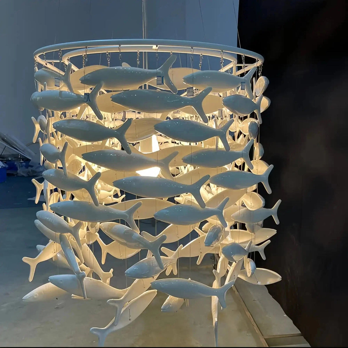 Porcelain Fish Shaped Dining Table Chandelier - Zelno Lighting