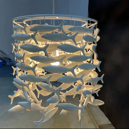 Porcelain Fish Shaped Dining Table Chandelier - Zelno Lighting