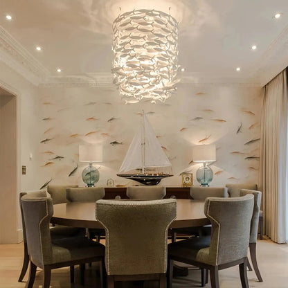 Porcelain Fish Shaped Dining Table Chandelier - Zelno Lighting