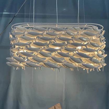 Porcelain Fish Shaped Dining Table Chandelier - Zelno Lighting