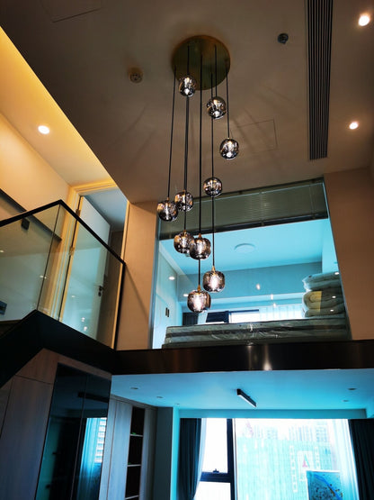 Post - modern Extra - long Pendant Light Fixtures for Staircase/High - ceiling Space/Foyer - zelnolighting