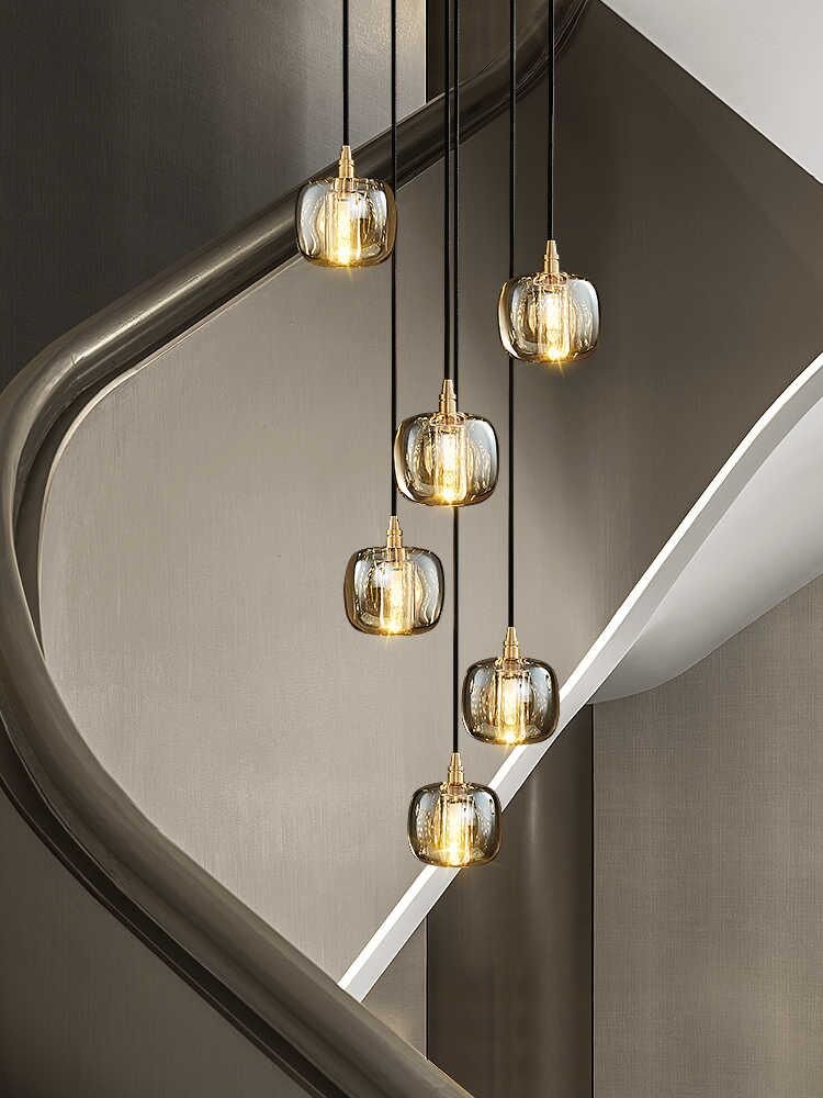 Post - modern Extra - long Pendant Light Fixtures for Staircase/High - ceiling Space/Foyer - zelnolighting