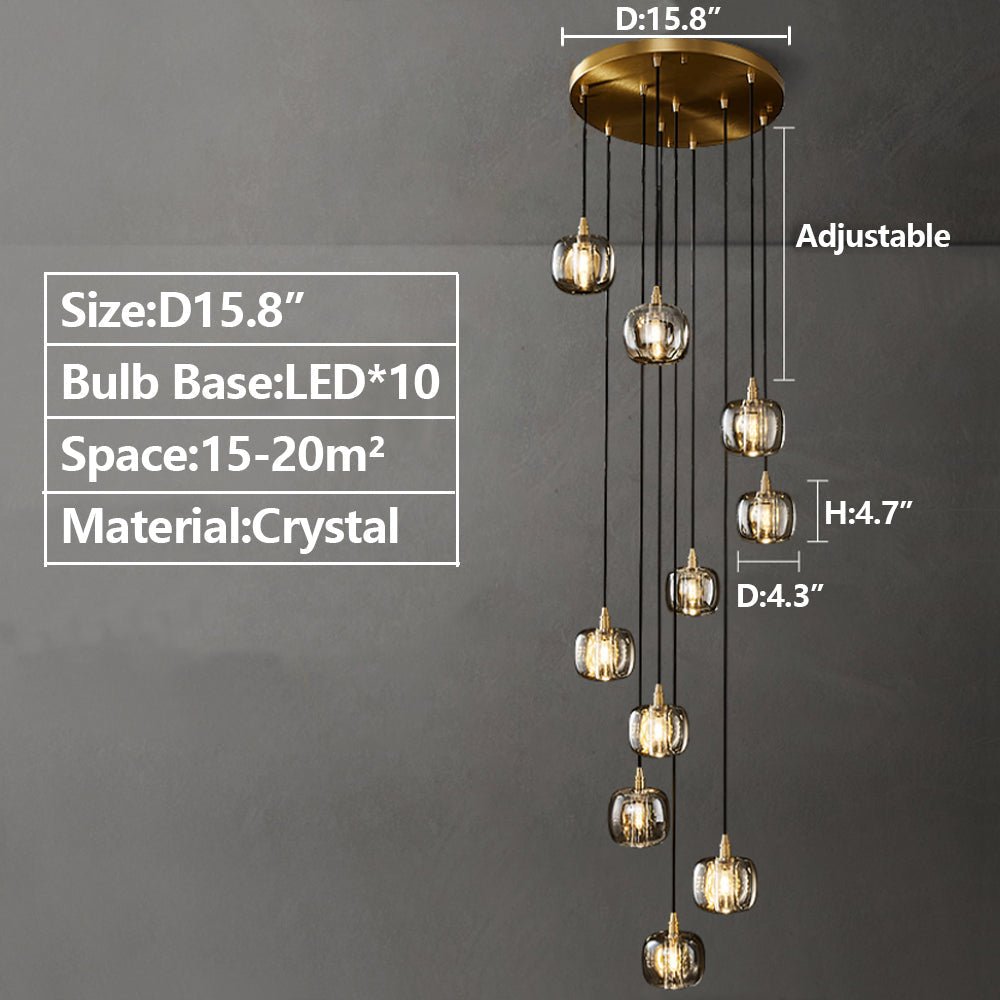 Post - modern Extra - long Pendant Light Fixtures for Staircase/High - ceiling Space/Foyer - zelnolighting