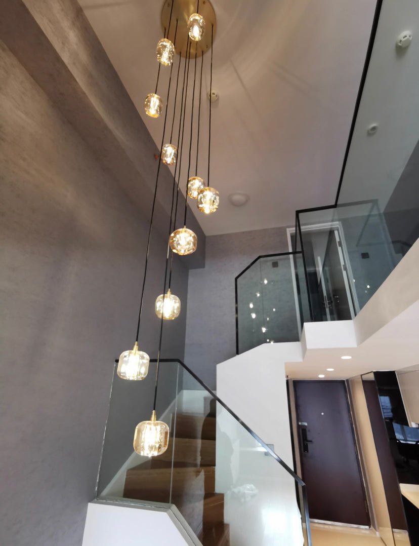 Post - modern Extra - long Pendant Light Fixtures for Staircase/High - ceiling Space/Foyer - zelnolighting