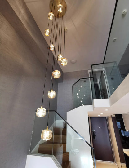 Post - modern Extra - long Pendant Light Fixtures for Staircase/High - ceiling Space/Foyer - zelnolighting