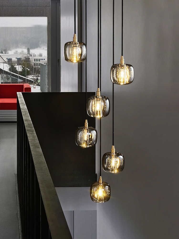 Post - modern Extra - long Pendant Light Fixtures for Staircase/High - ceiling Space/Foyer - zelnolighting
